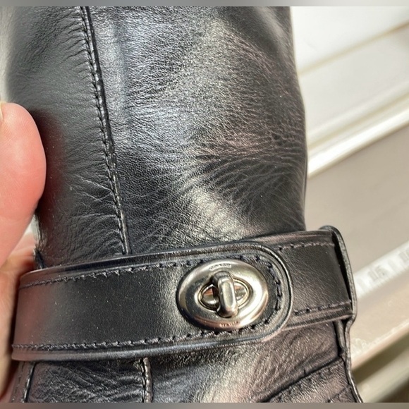 Coach Black Leather Ankle Boots - Picture 14 of 16